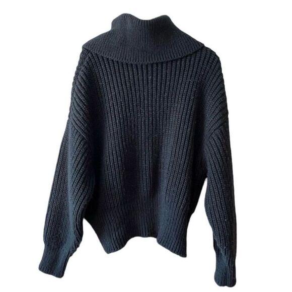 ✨H&M Hunter Green Dark Green Collared Rib-knit Sz Small Sweater✨ - Picture 6 of 9